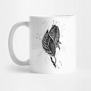 Rosebud Tangle Black Transparent Background Mug